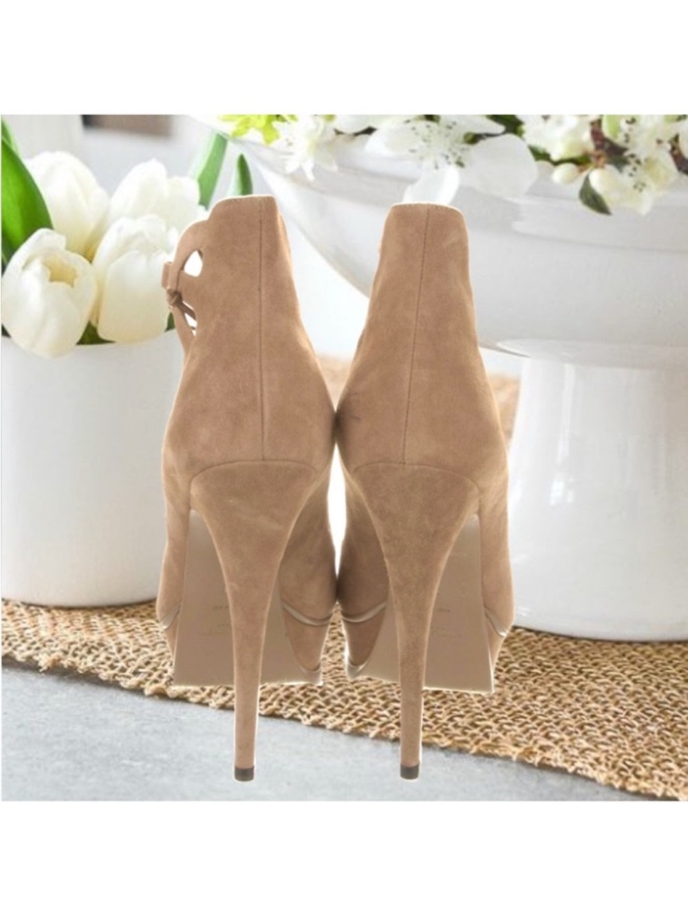 NEW IN BOX SAINT LAURENT LACE UP PLATFORM SANDALS - Picture 7 of 8